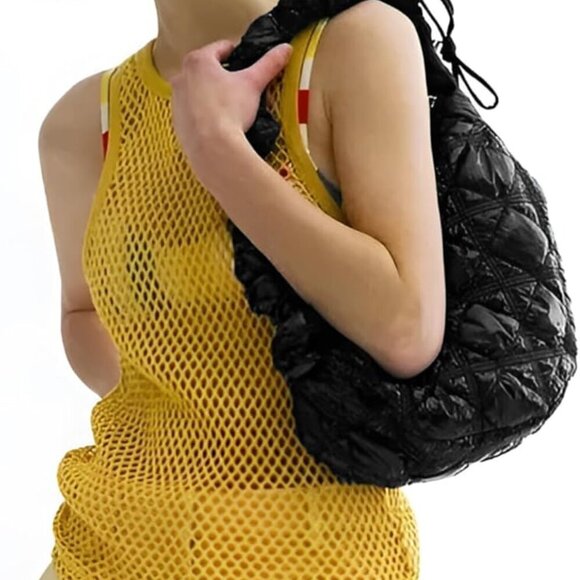 Puffer Quilted Crossbody Bag Women's Small Shoulder Handbag Compact Purse - Picture 4 of 4